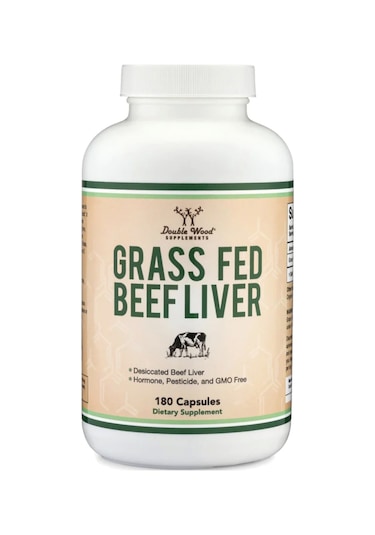 Double Wood Grass Fed Beef Liver 1000mg 180 Capsul. Usa Versi...