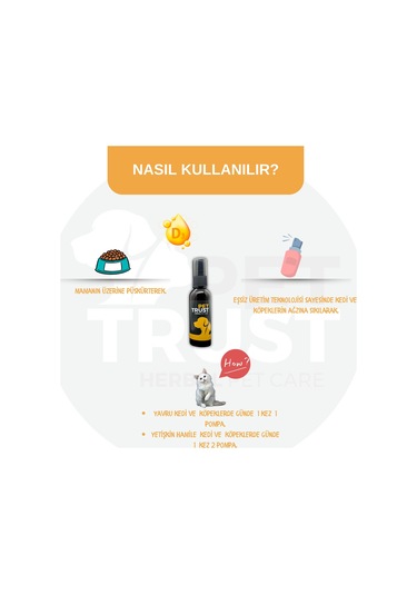 Pettrust Herbal Pet Care Kedi ve Köpekler İçin Vitamin-d Takviyesi