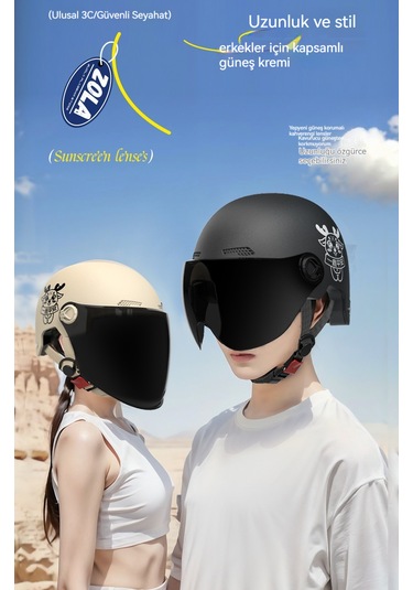 Eternal Luck Çift Aynalı Güneş Korumalı Nefes Alabilen Kask Gri