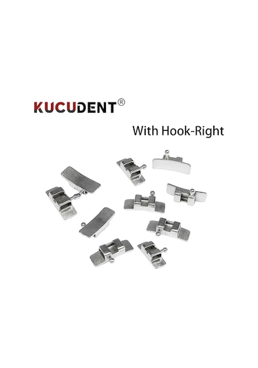 10 Adet Diş Ortodonti Paslanmaz Çelik Lingual Kılıf Platal Kutusu Sol/sağ Kanca Olmadan Kanca Diş Hekimi Orto Aksesuarları Mavi