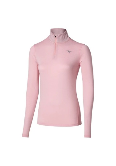 Core Impulse Yarım Fermuarlı Uzun Kollu Kadın Tişört Pembe Çok Renkli