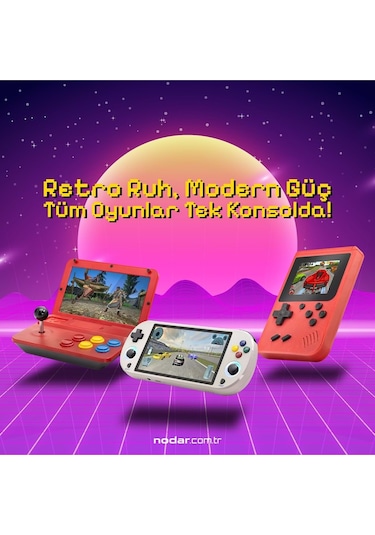 Nd753 A13 Retro Mini Oyun Konsolu 10.0" Katlanabilir Ekran Kırmızı
