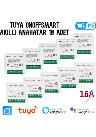 Tuya Destekli Wifi Akıllı Anahtar 10 Adet