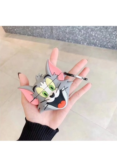 Iphone 1/2. Nesil Uyumlu Koruyucu Bluetooth Kulaklık Kılıfı Tom Figürlü Tom Airpods 1/2. Nesil