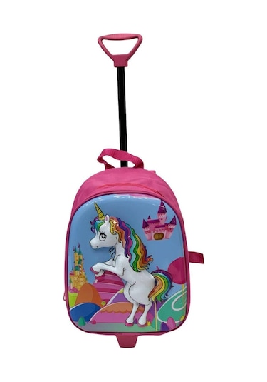 Unicorn Kiz Çocuk Çekçekli Anasinifi Çantasi