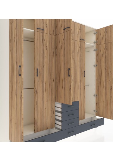 Hyperion Dolap 6 Raflı 6 Çekmeceli 4 Askılı 220x44x243 Aytaşı-çam/antrasit Atlas Çam/antrasıt Hyperion Dolap 6 Raflı 6 Çekmeceli 4 Askılı 220x44x243 Aytaşı-çam/antrasit Atlas Çam/antrasıt