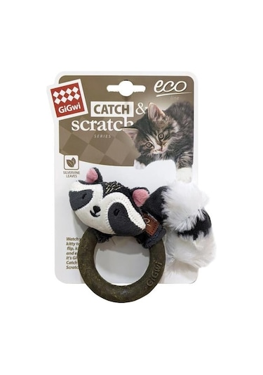 Gigwi Catch & Scratch Rakun Kedi Oyuncağı 11cm