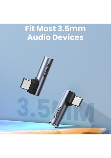 Xiaomi Mi İçin Ugreen 11 Oneplus 8 Pro Huawei P30 Tip C İla 3.5mm Jack Usb C Dirsek Erkek - Kadın Ses Kulaklık Adaptörü
