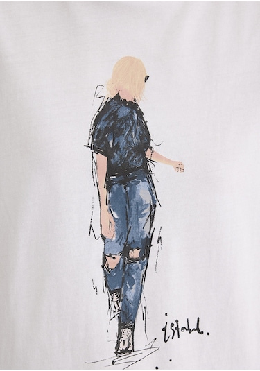 Mavi - Denim Baskılı Beyaz Istanbul Tişört 1610222-620 Beyaz