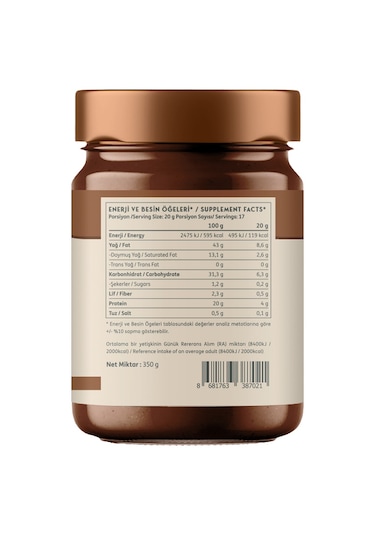 Clean Powders Proteinli Çikolatalı Fındık Kreması Protein Spread 350 G