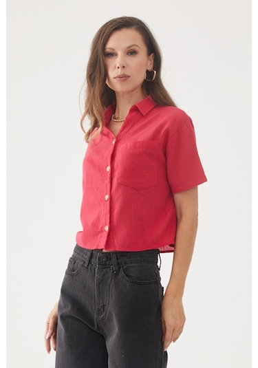 Kadın Fuşya Gömlek Fuşya