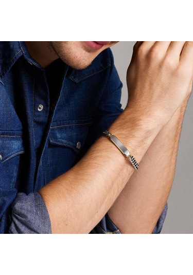 Fossil Jewel Jf04851-998 Erkek Bileklik Metalik Gri