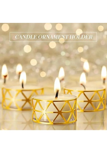 Ximistore9 Üçgen S Şekilli Dayanıklı Metal Peçete Halkası Seti - 12'li Altın Renk Altın