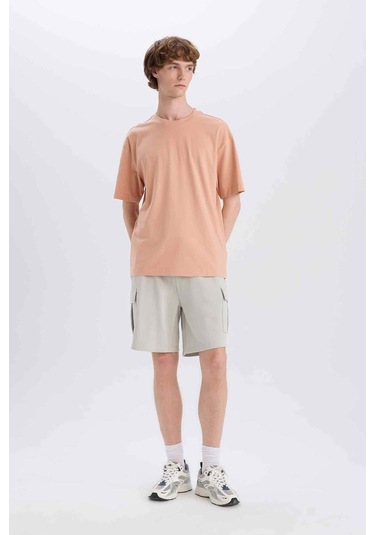 DeFacto Regular Fit Beli Bağcıklı Kargo Cepli Şort D9494AX25SMGR503