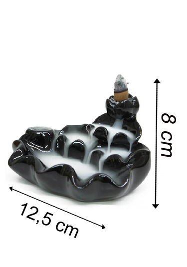 Geri Akışlı Üç Kat Şelale Tütsülük Siyah