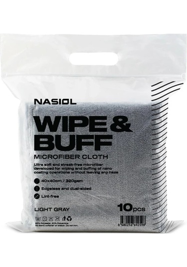 Nasiol 40x40 Koyu Gri Seramik Kaplama Detailing Mikrofiber Bez