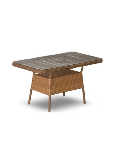 Btkconsept Oscar Rattan Bahçe Mobilyası Masa, Kahverengi Kahverengi