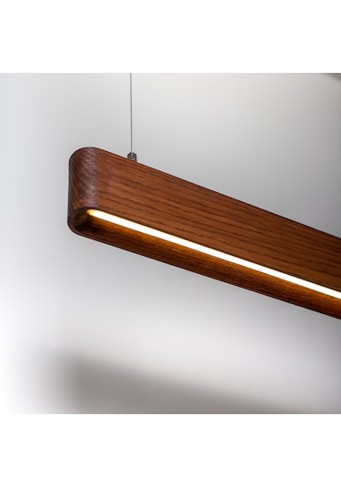 Soft Ceviz Modern Ahşap Aydınlatma - Minimal Led Sarkıt Avize Ceviz Ahşap