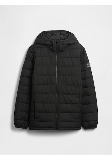 Gap V-frch Lw Logo Puffer Mont Siyah