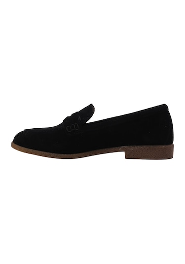 Hobby Süet Hakiki Deri Penny Loafer Kadın Babet Mb262150s Sıyah