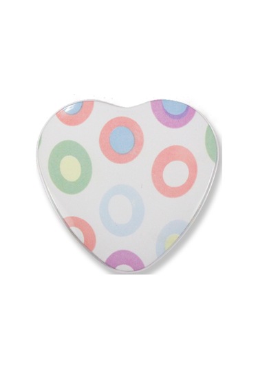 Mutluadim 12 Adet Yuvarlak Desenli Kalp Metal Kutu-Lila