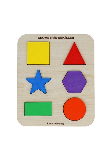 Türkçe Alfabe Ve Geometrik Şekiller - Eğitici Ahşap Bultak Puzzle 1 Adet