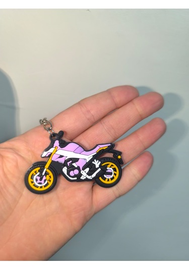 Silikon Kaliteli Motosiklet Anahtarlığı Esnek, Dayanıklı Ve Şık Tasarım Mor