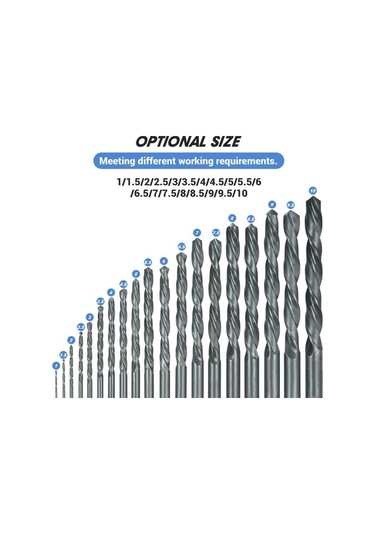 Pazly 19 Adet Hss Çelik Matkap Ucu Seti - 1-10mm Çelik Delme Tornavida Uçları, Depolama Kutusu İle