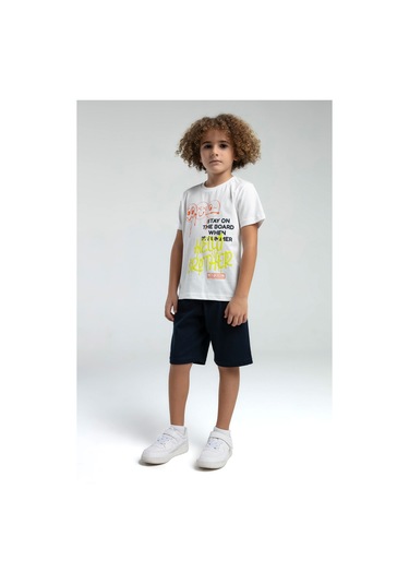Rolypoly Erkek Çocuk Beyaz Bermuda Takım 5274-47540 Beyaz