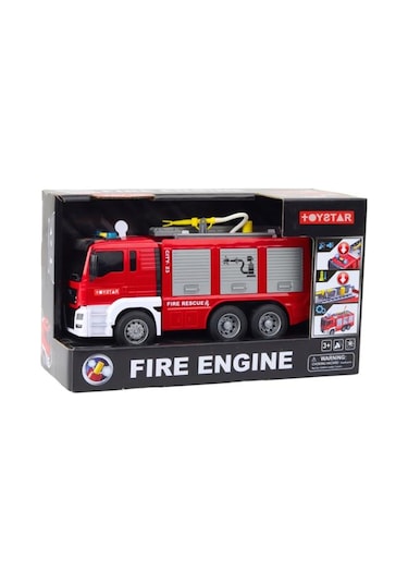 Sürtmeli 1:12 Sesli Işıklı Su Püskürtmeli Çift Merdivenli Full Fonksiyon Eğitici Çocuk Oyuncak Itfaiye Arabası