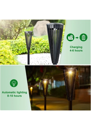 Cbtx Ds129 4 Adet Güneş Enerjili Açık Bahçe Işık Su Geçirmez Çim Lambası Avlu Dekorasyonu - Siyah Diğer