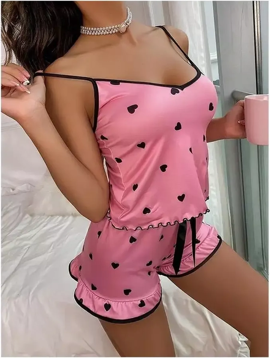 Rıfıfı Şort Ve Üstten Oluşan Pijama 196341187 Pembe