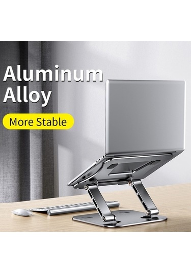 Ebitda Ayarlanabilir Alüminyum Dizüstü Bilgisayar Standı, 11-17,3 İnç, Katlanabilir, Hafif, 88 Lbs Dayanıklı, Soğutucu