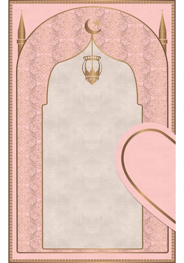 Çift Kişilik Diz Ağrıtmayan Yumuşak Seccade Takımı Pembe Ve Lacivert Pembe