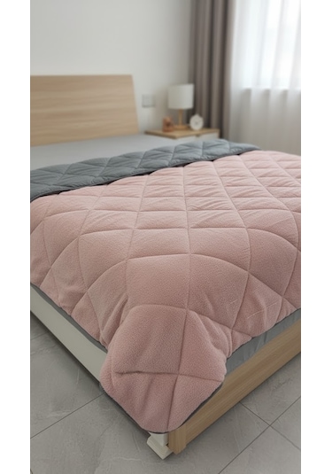 Wellsoft Kapitone Tek Kişilik Yorgan - Ultra Yumuşak Ve Sıcak Tutucu Yorgan Pudra