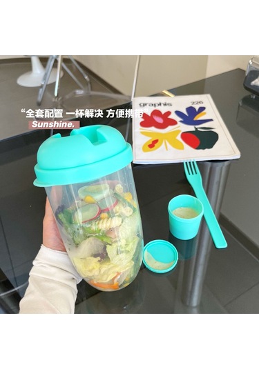 Hfambition Klein Mavi 1000ml Sağlıklı Kahvaltı Salata Kupa - Yoğurt, Süt İçin Sporluk Kullanıma Uygun Dayanıklı Cam Bardak Çok Renkli