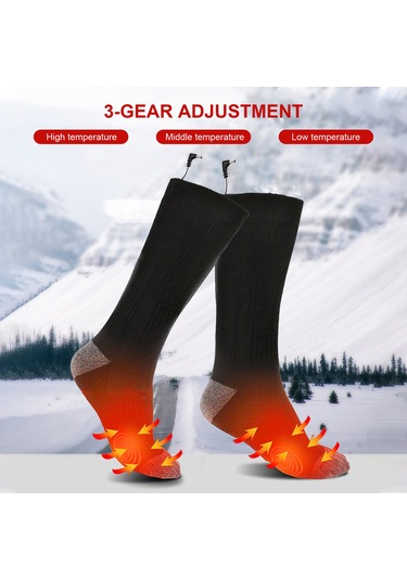 Qingmipy Isıtmalı Bisiklet Çorabı - 3 Kademeli Sıcaklık Kontrollü, Şarj Edilebilir, Yumuşak Pamuklu