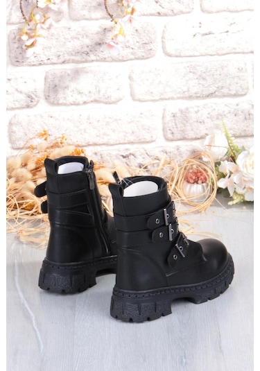 Fort Cool Caneda Anatomik Sıcak Astar Kaymaz Taban Kız Çocuk Bot Siyah