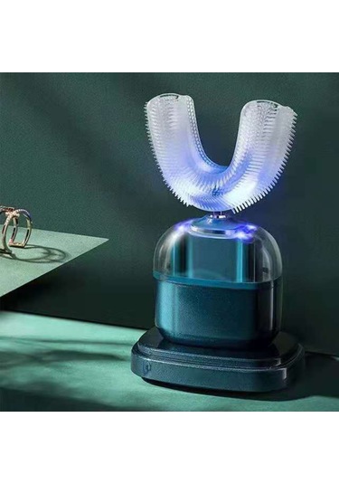 Mufunye Yetişkinler Ve Çocuklar İçin Kablosuz Şarjlı Akıllı Ses Dalgalı U Şekilli Silikon Diş Fırçası