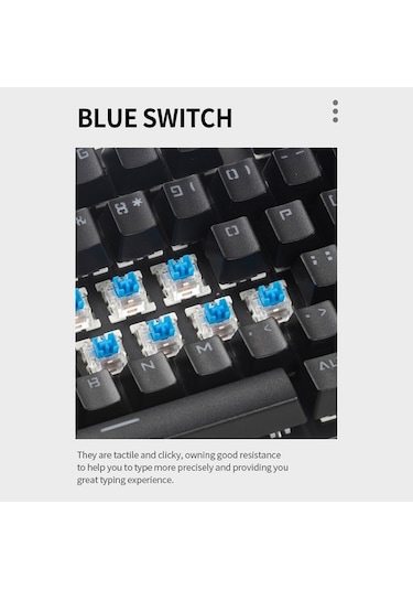 Dancemonkey 87 Tuşlu Mekanik Klavye, Rgb Aydınlatmalı, Mavi Anahtar/ 26 Tuşlu Rollov Pembe Klavye