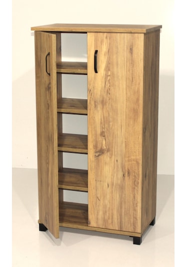 2 Kapaklı Raflı Ayakkabılık Çam