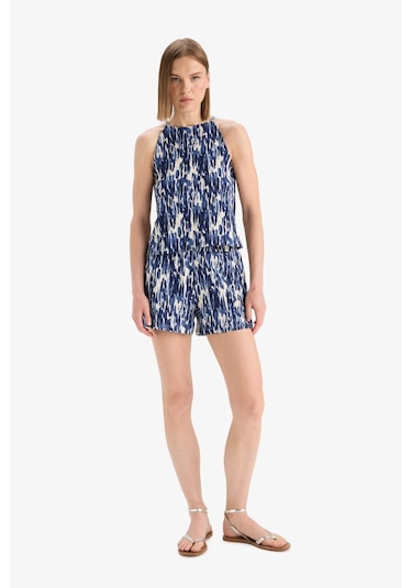 Defacto Regular Fit Desenli Cepli Bürümcük Şort F4442ax25smnv42 Lacivert