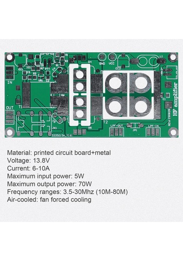 Xindoker 70w 3.5-30mhz Dıy Güç Amfi Seti, Ssb Lineer Yüksek Frekanslı, Ft-817 Kx3 Radyoları İçin, Montaj Gerekiyor