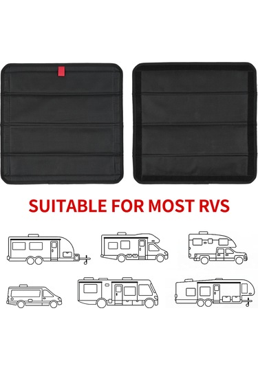 Konesam Katlanabilir Manyetik Karavan Tavan Perdesi, Uv Koruma Ve Gizlilik Sağlayan 16'' 16'' Boyutunda Siyah Pencere Örtüsü