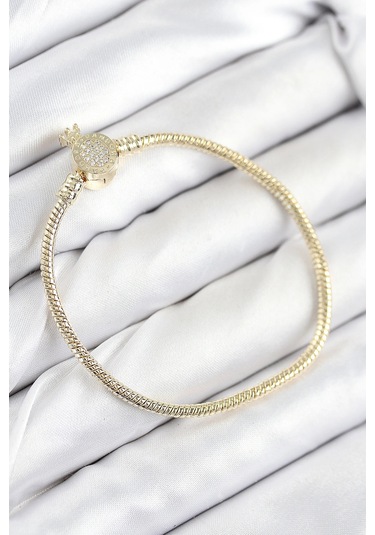 Pirinç Charm Zirkon Taşlı Taç Model Gold Renk Kadın Bileklik - Tj-bb7808 Çok Renkli