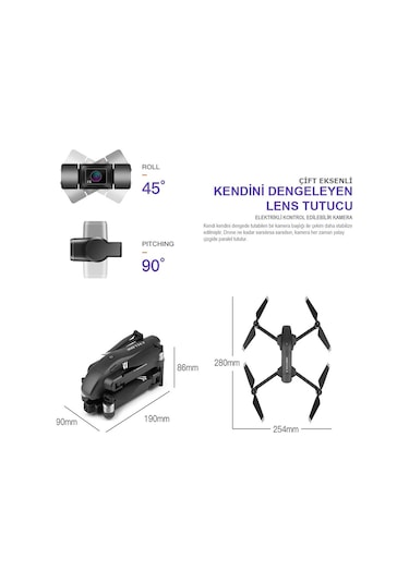 Cyclone 30DK Uçuş 4K 5g Wifi Gps Drone Çift Eksen Gimbal Kamera Fırçasız Motor Katlanabilir Taşıma Çantalı
