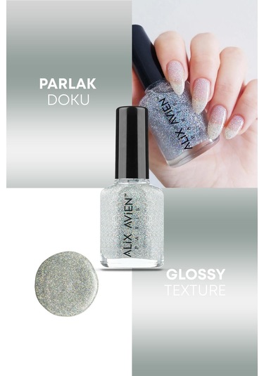 Alix Avien Gri Simli Oje 39 Yüksek Pigmentli Uzun Süreli Kalıcılık Hızlı Kuruma Nail Lacquer 39