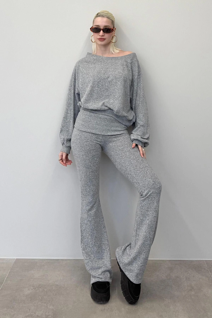 Gri Bluz Pantolon İkili Takım Mg2289 Gri