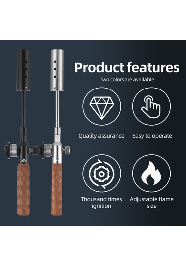 Symbee Ayarlanabilir Alevli, Taşınabilir, Uzun Saplı Çıkarılabilir Kamp Ocağı Yüksek Performanslı, Gümüş Renk