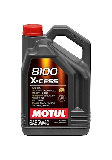 Motul 8100 X-Cess 5W-40 Tam Sentetik Motor Yağı 4 L